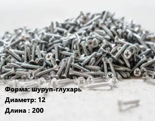 Шуруп шуруп-глухарь 12х200 оцинкованный ГОСТ: DIN 571